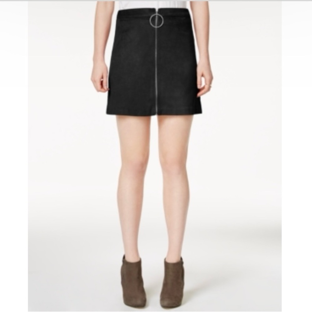 kensie Womens A-Line Front Zip Mini Skirt